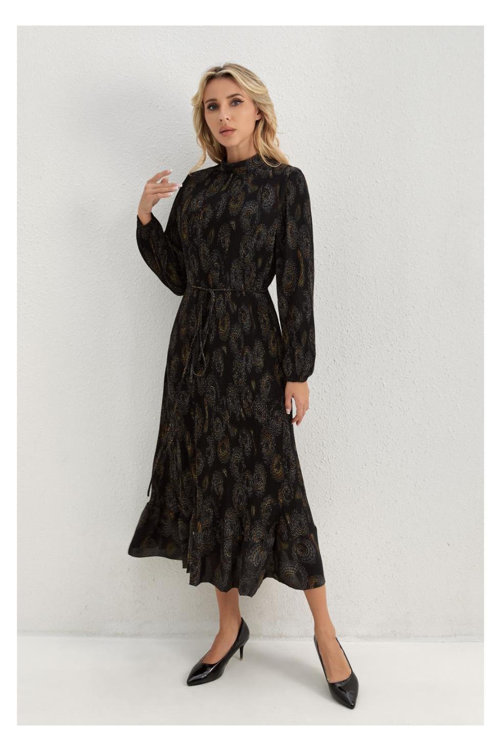 Golden Feather Midi Dress