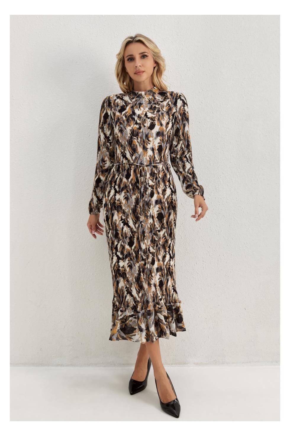 Golden Feather Midi Dress