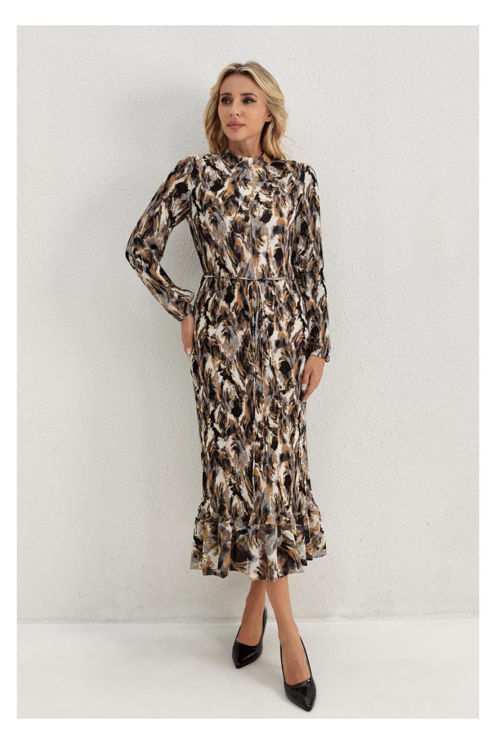 Golden Feather Midi Dress