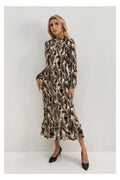Golden Feather Midi Dress