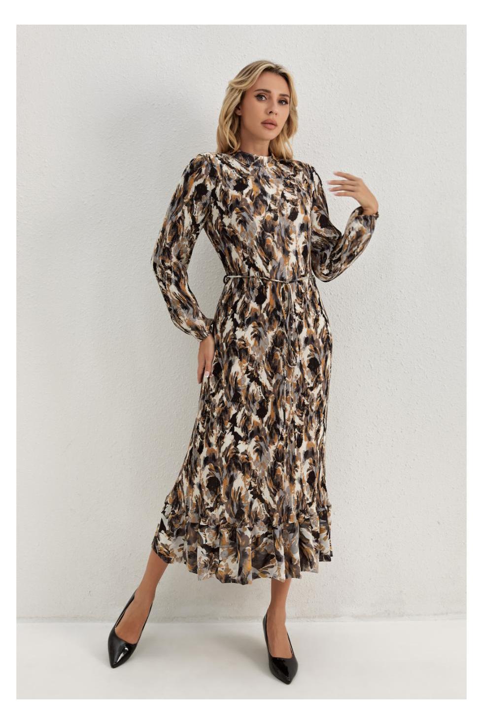 Golden Feather Midi Dress