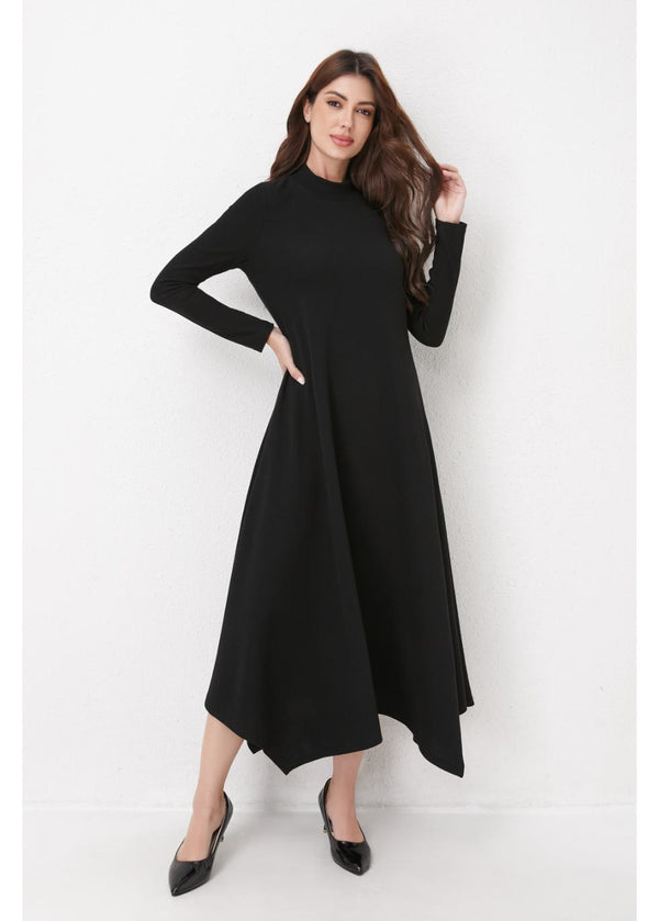 KNIT FLOWY MIDI DRESS