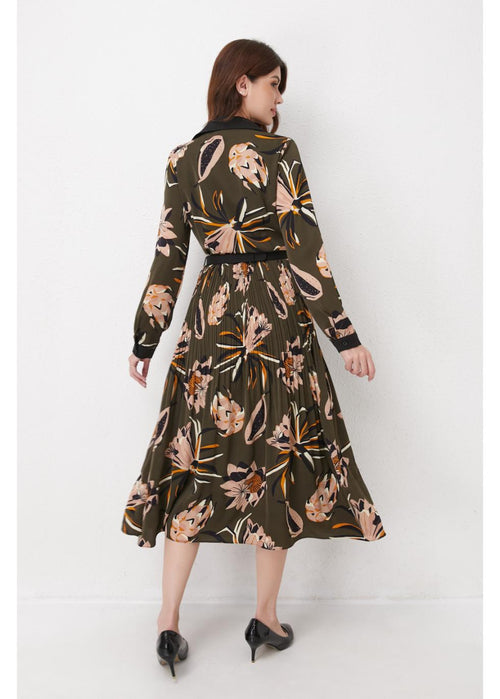 BELTED BUTTON DOWN MIDI DRESS