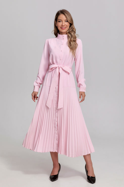 PLEATED GRACE MIDI DRESS