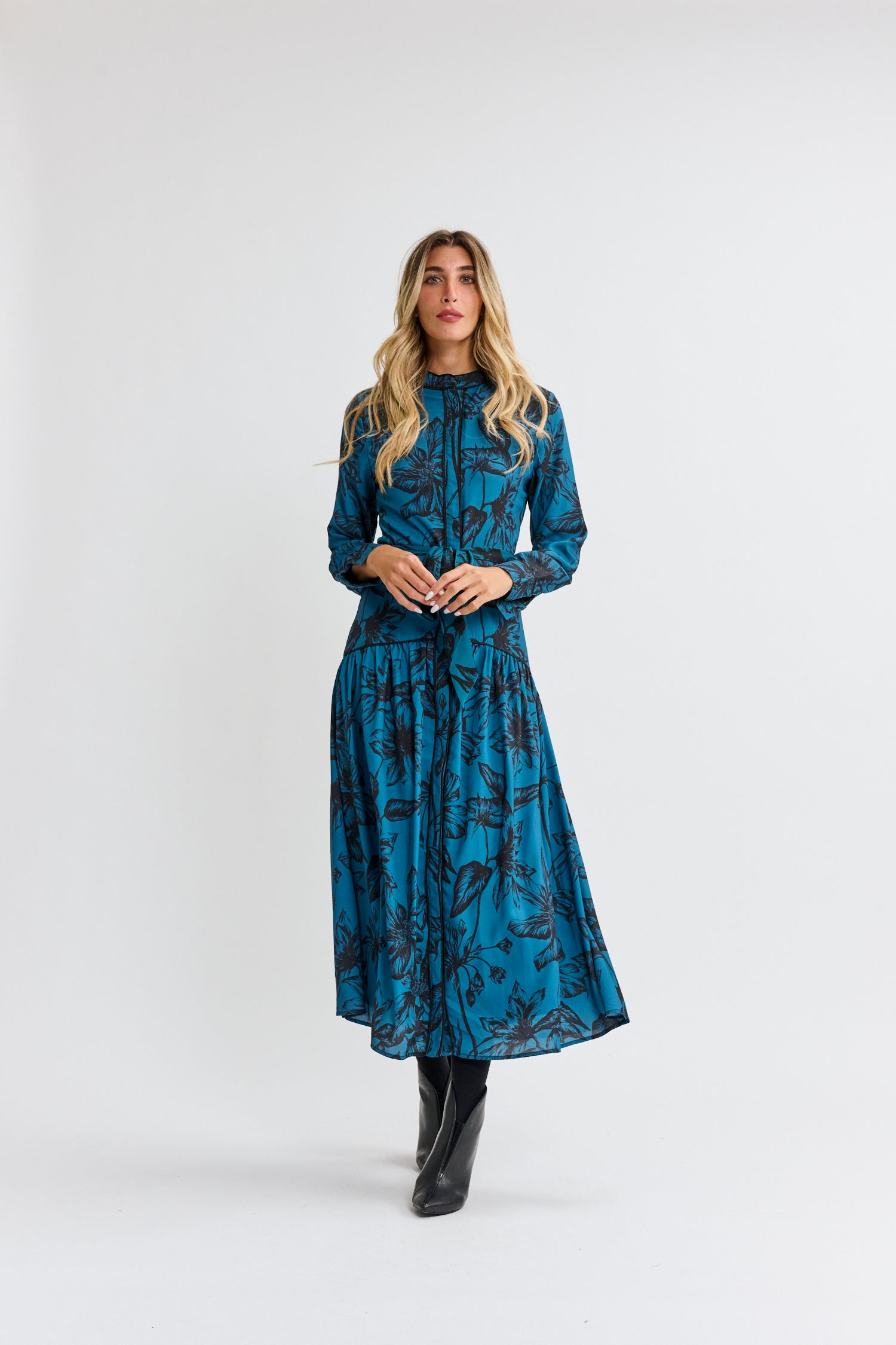LARGE FLORAL DESIGN DRESS