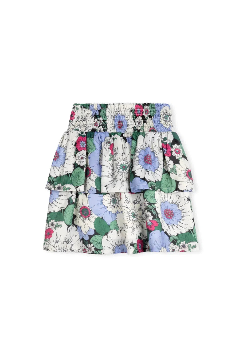 BRILL - FLORAL PRINTED DOUBLE LAYERED SKIRT חצאית