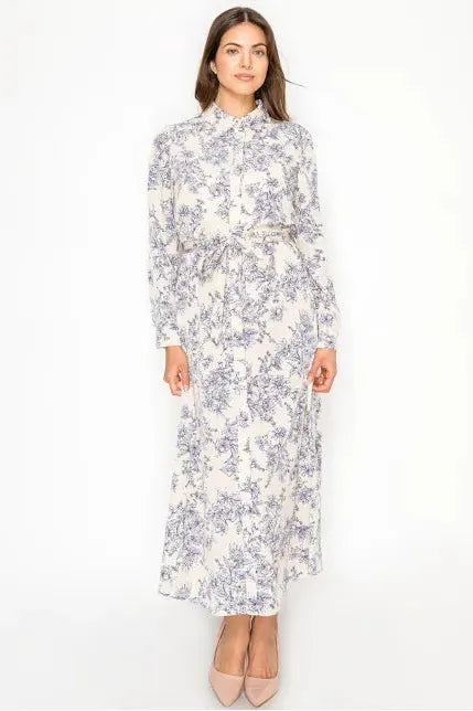 SOFT PRINTED DRESS WITH BELT