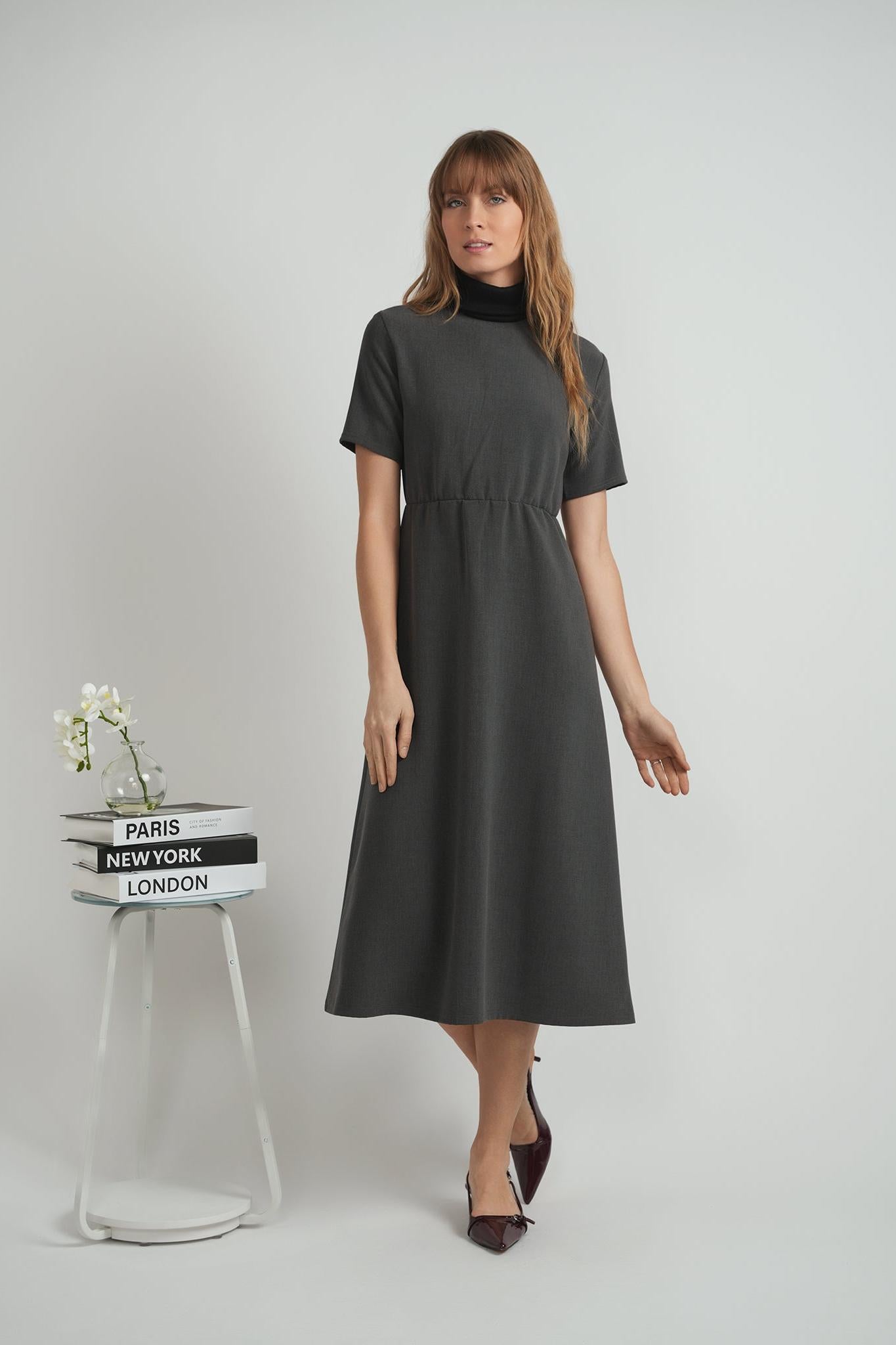 LADIES 26" DRESS MIDI INVISIBLE ZIPPER