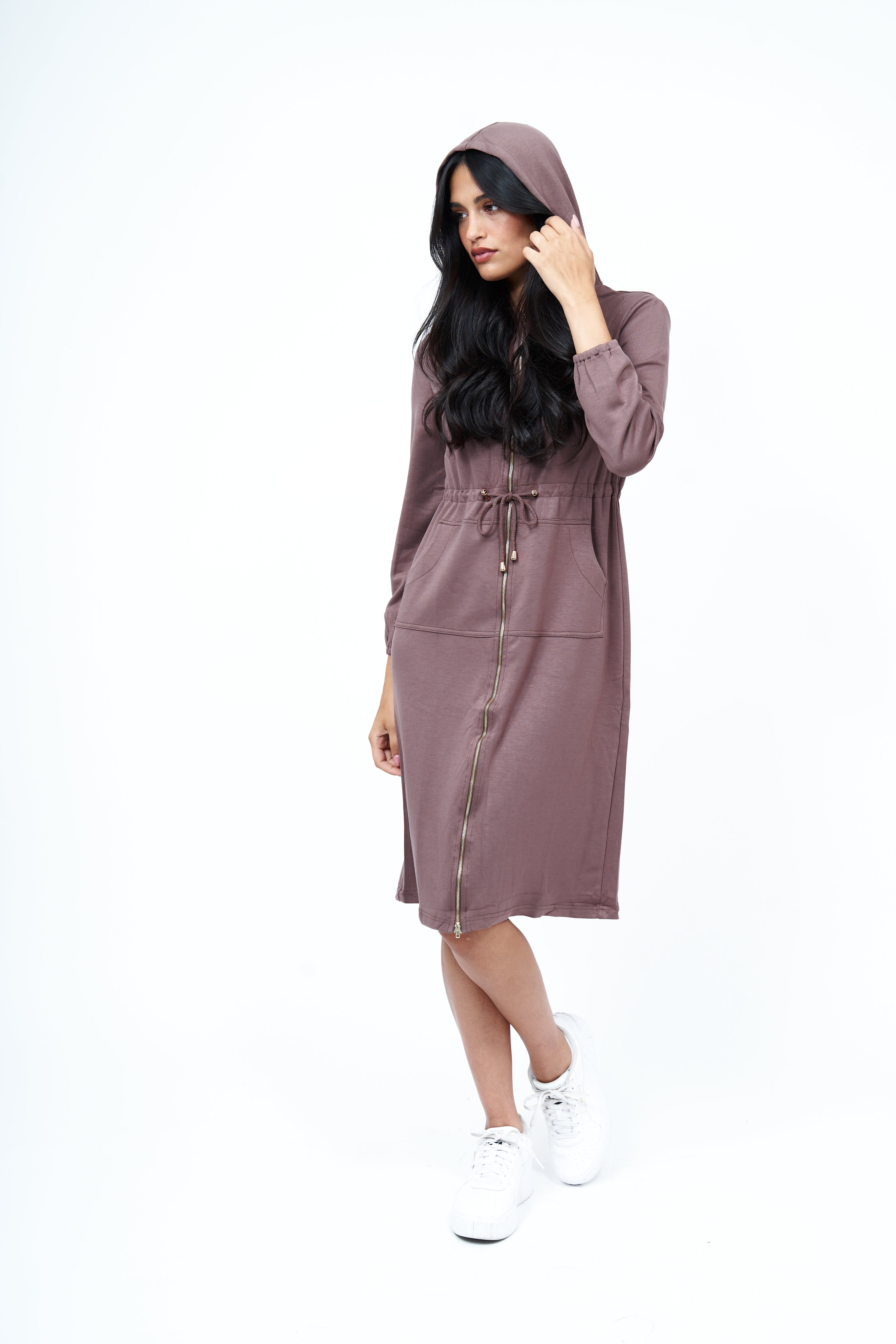 NW Hoodie Dress: Mocha