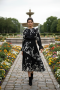 BOTANICAL PRINT RUFFLE HEM DRESS