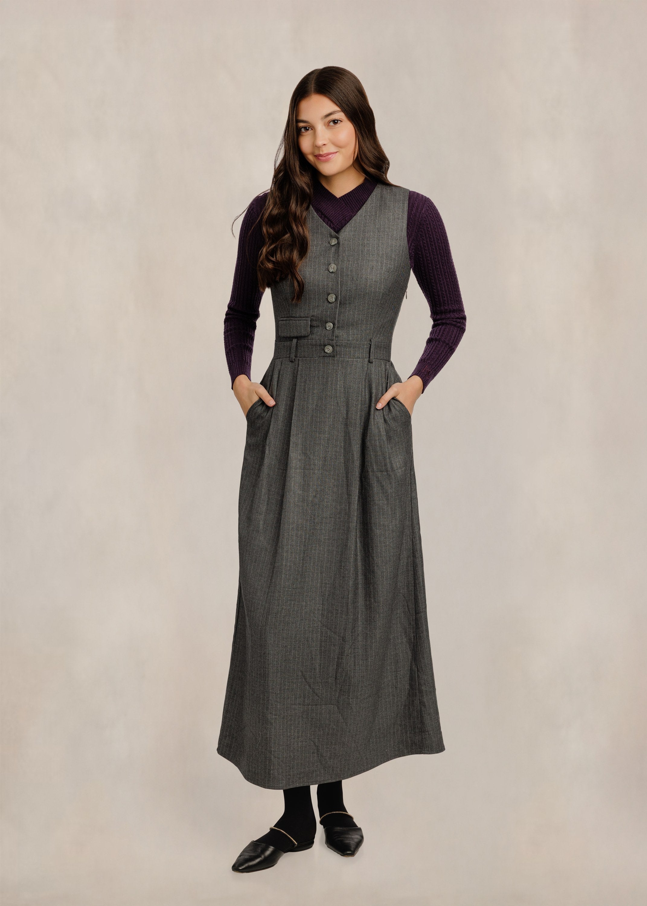 LUE RVW617T-B mulberry mock neck