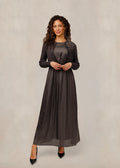 SATIN DRESS WITH STUDDED OVERLAY