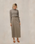Belted Pocket Skirt - Tan