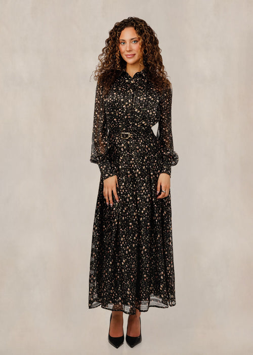 FLORAL PRINTED CHIFFON DRESS