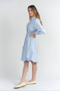 ELYSIA BUBBLE HEM BUTTON DOWN SHIRTDRESS