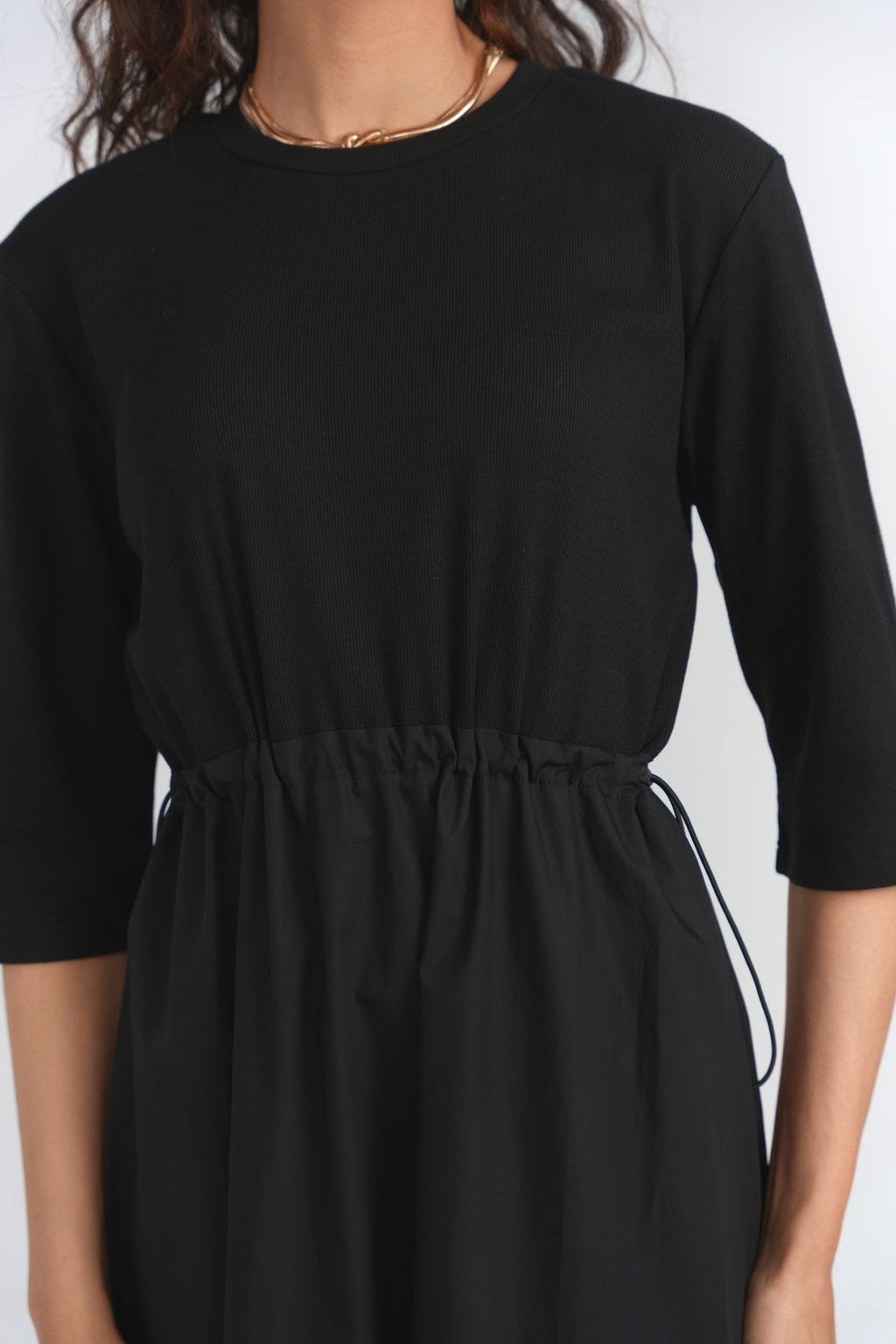 VALINA TOGGLE PULL STRING MAXI DRESS