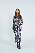 MIZ 335376 Printed Button-Down Dress
