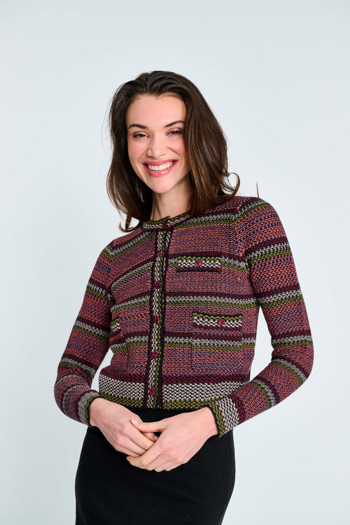 MIZ 445123 Knit Button Down Top