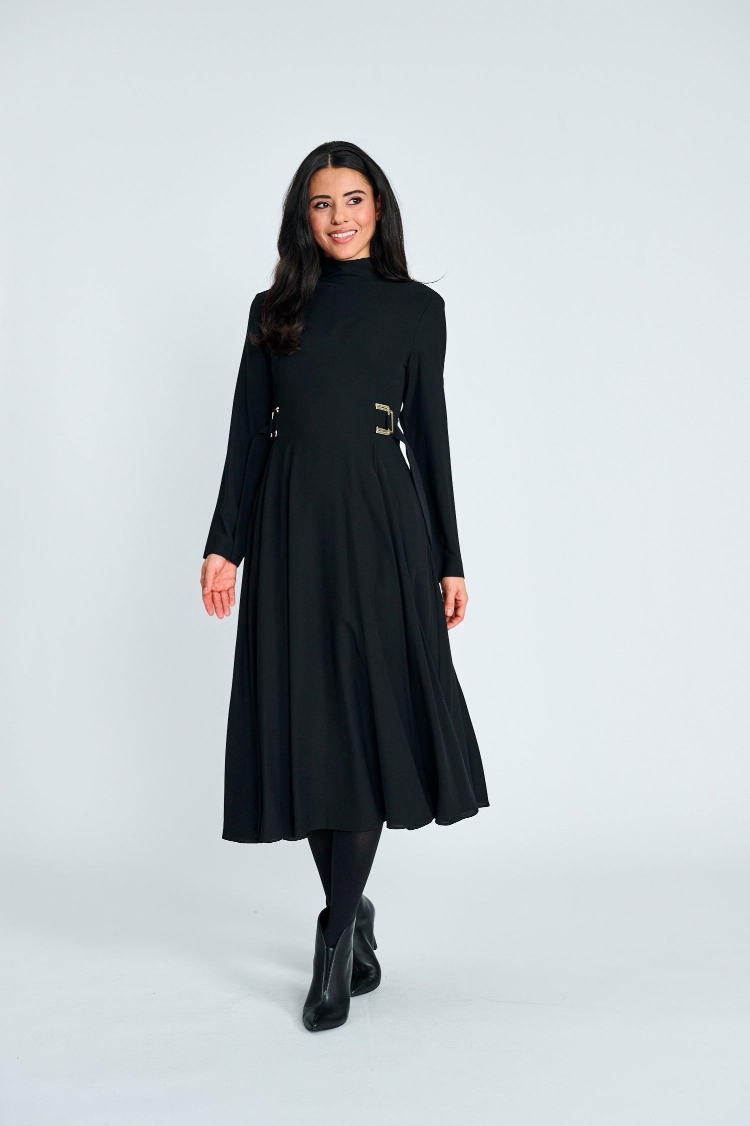 ZIP DETAIL MIDI DRESS