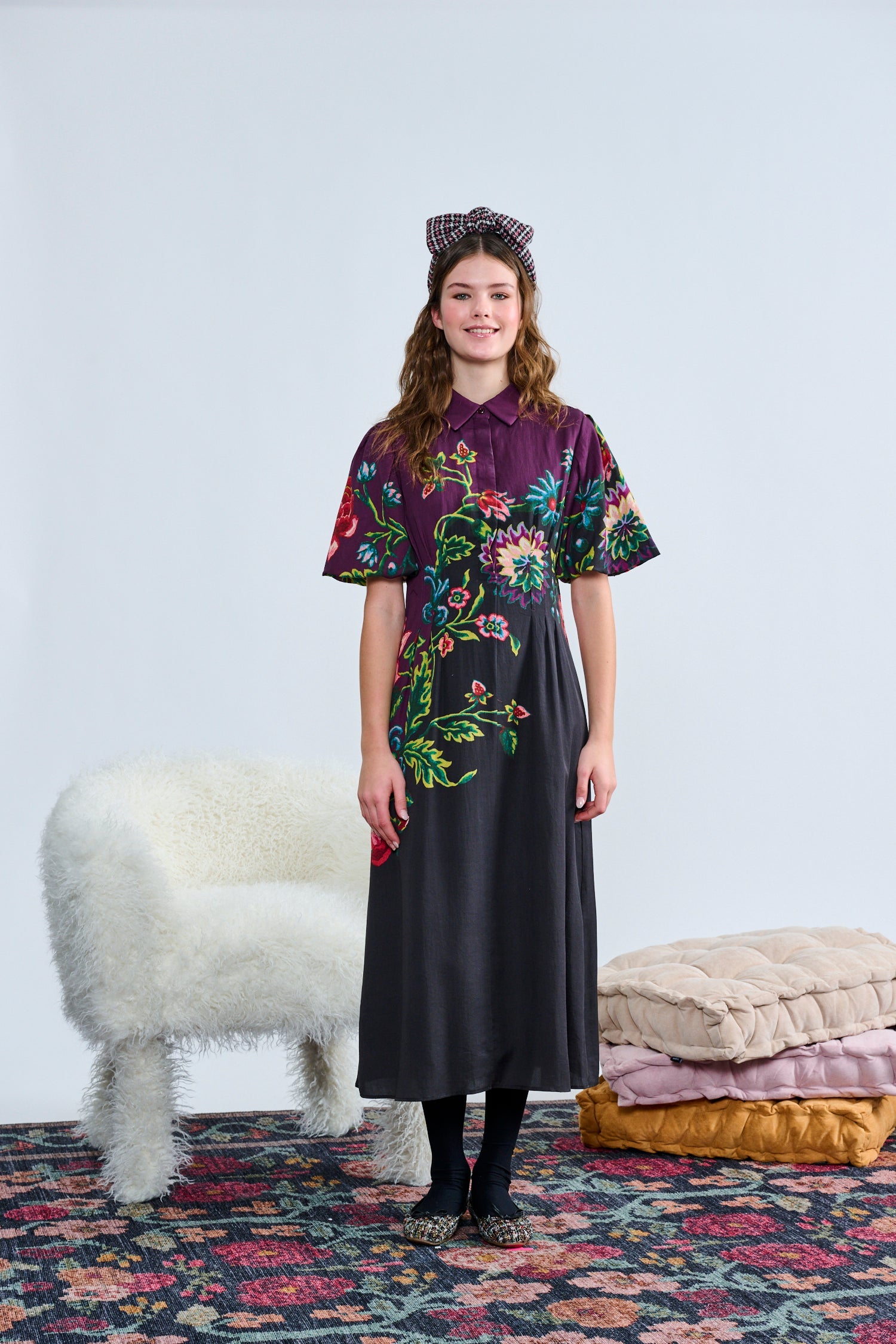 MIZ T-1337 Vibrant Floral Design Dress