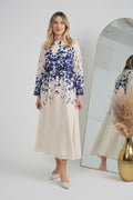 Ladies Midi Waisted Floral Dress