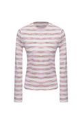 Ladies Striped V Neck Tee