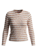 Ladies Striped V Neck Tee