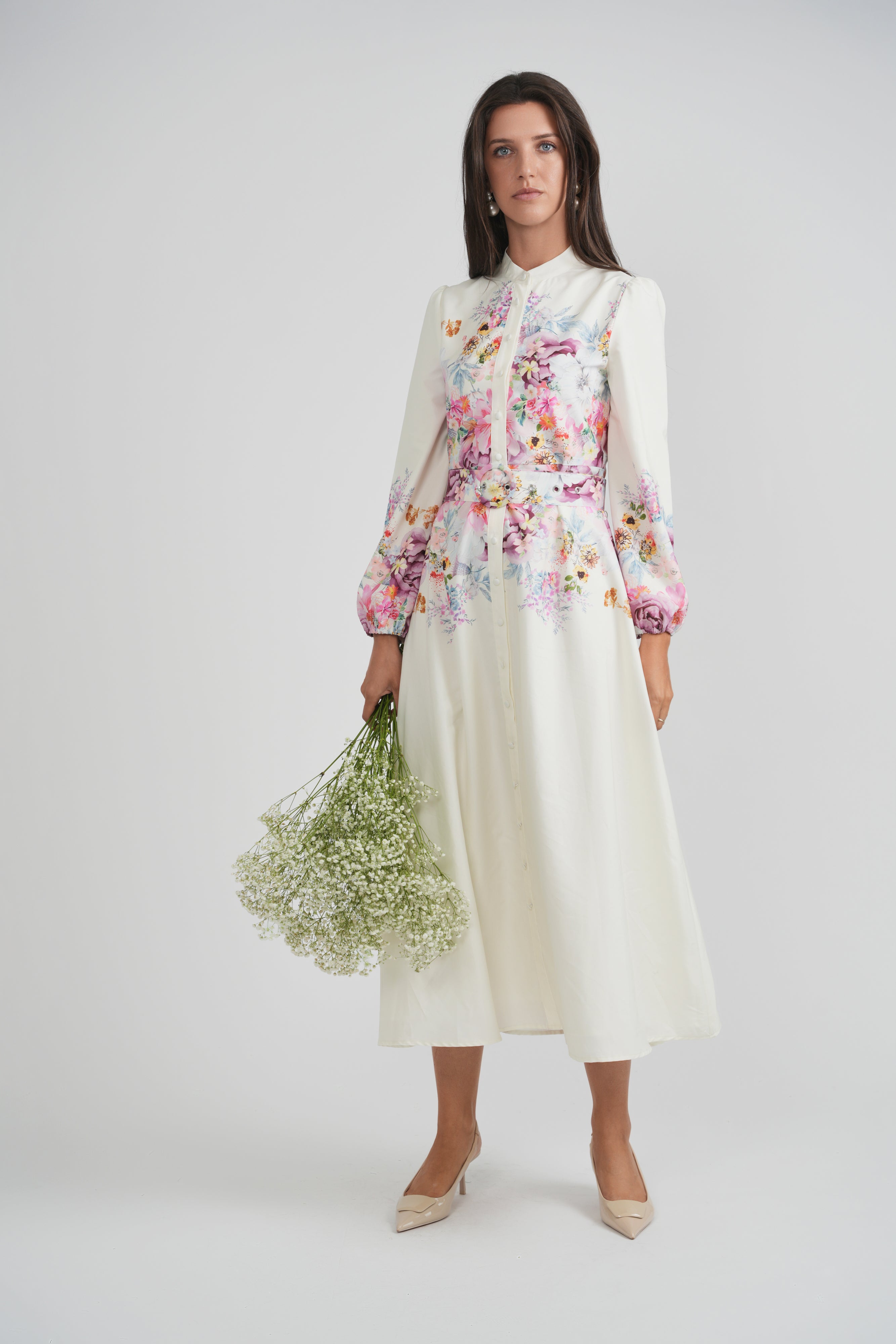 Ladies Cotton Midi Printed Dress