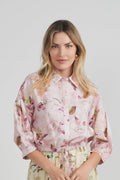 Ladies Linen Printed Blouse