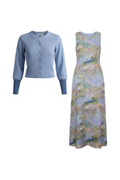 Ladies Cropped Cardigan Maxi Jumper Set