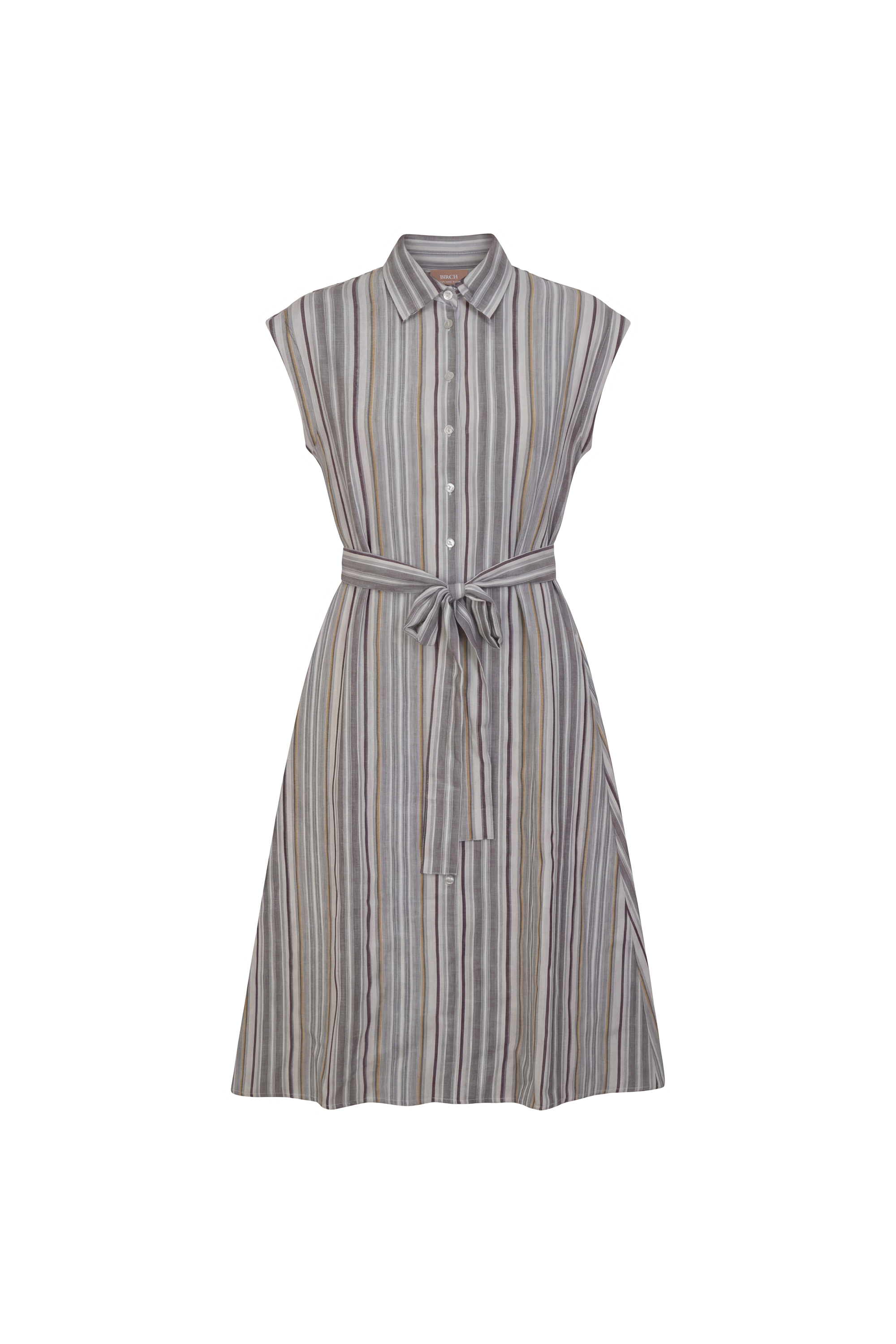 Ladies Linen Striped Midi Shirt Jumper