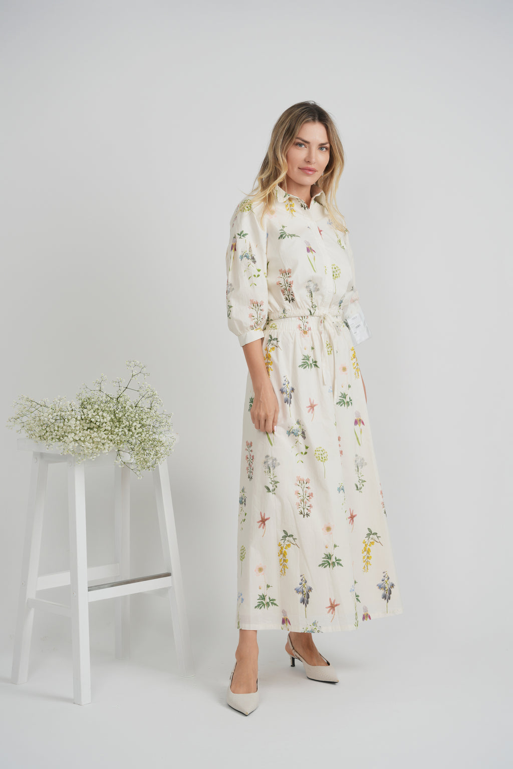 Ladies 2 PC Printed Cotton Maxi Set