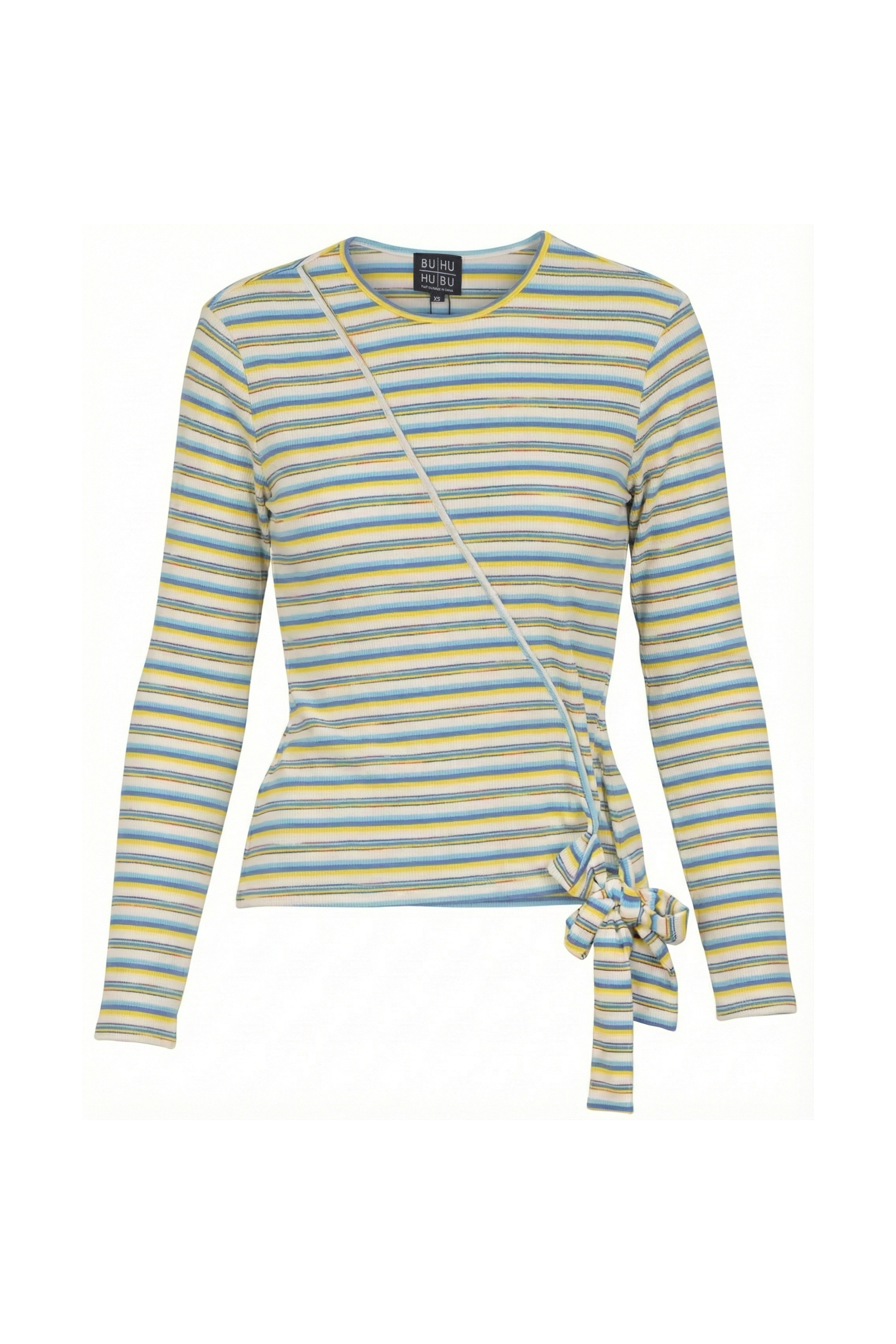 Ladies Striped Wrap Tee