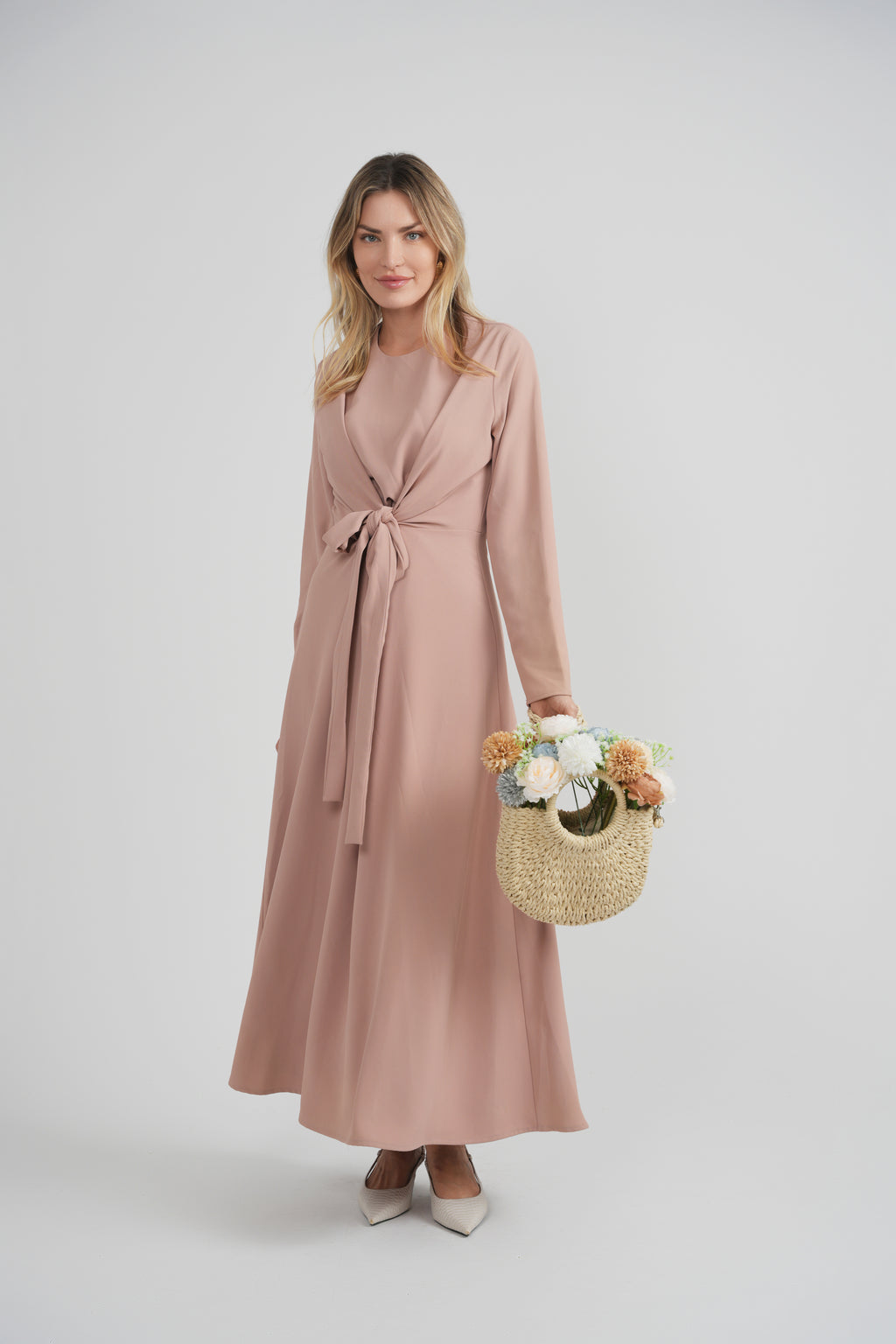 Ladies Crepe Maxi Tie Dress