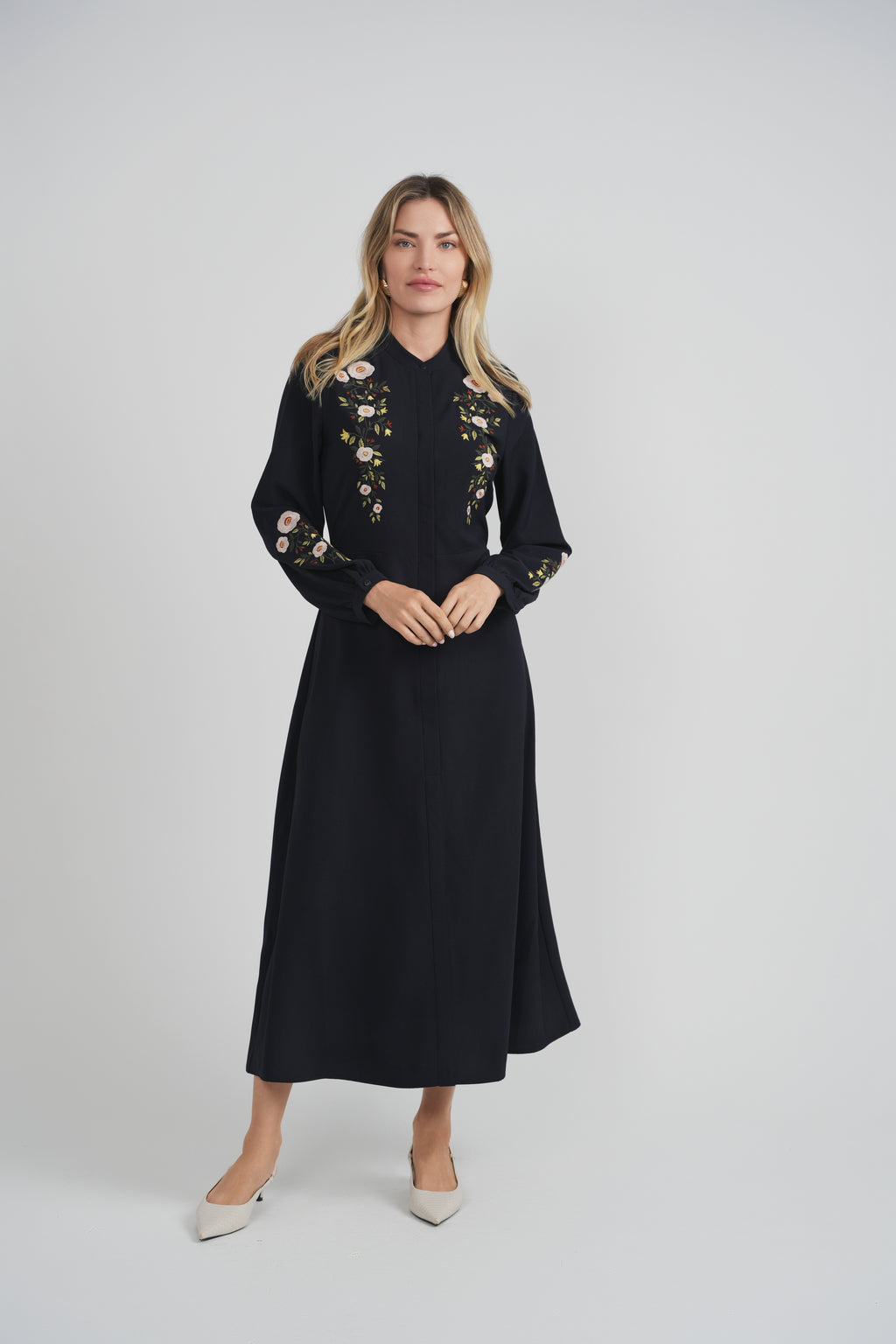 Ladies Embroidered Shirt Dress