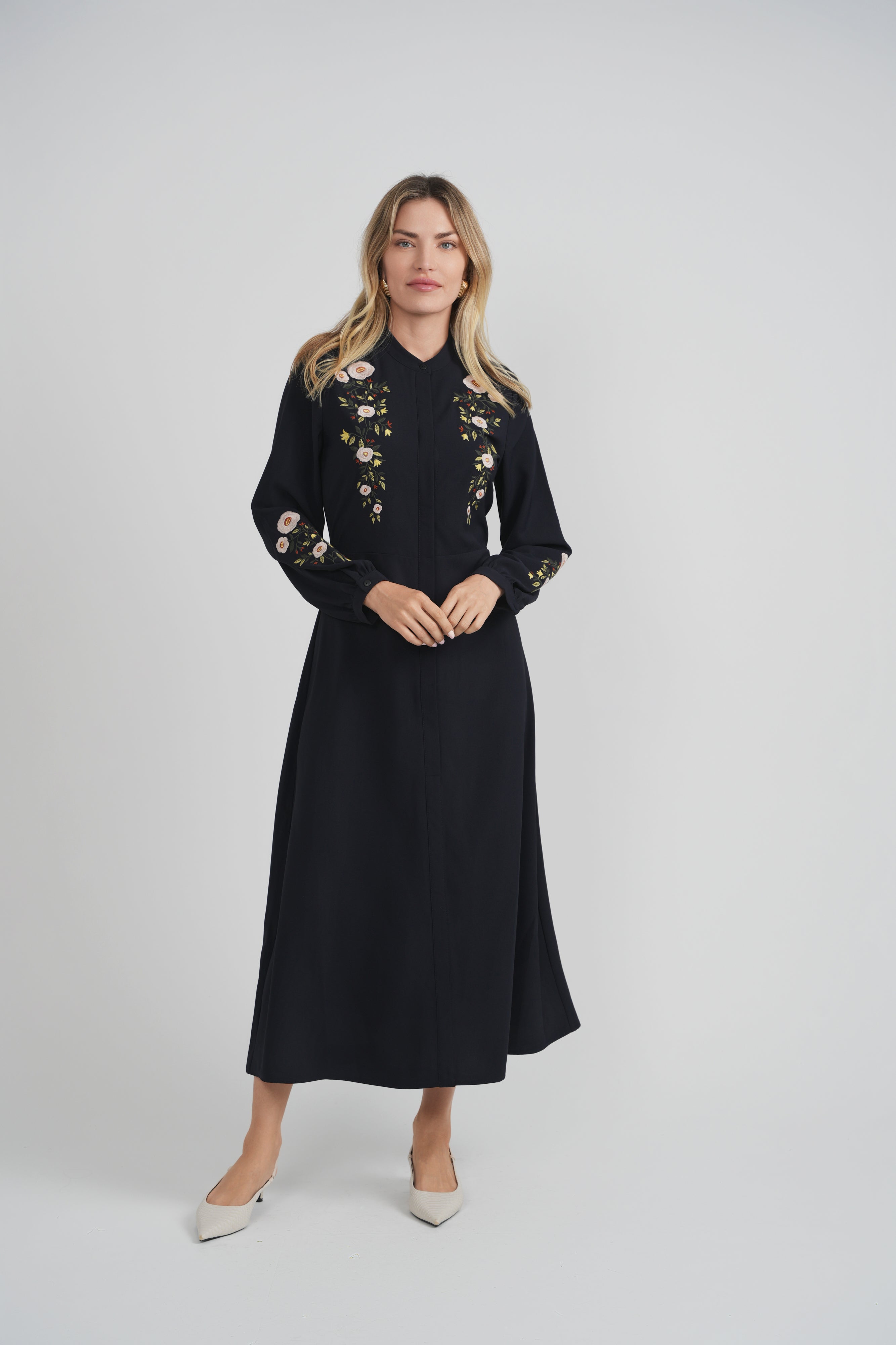 Ladies Embroidered Shirt Dress