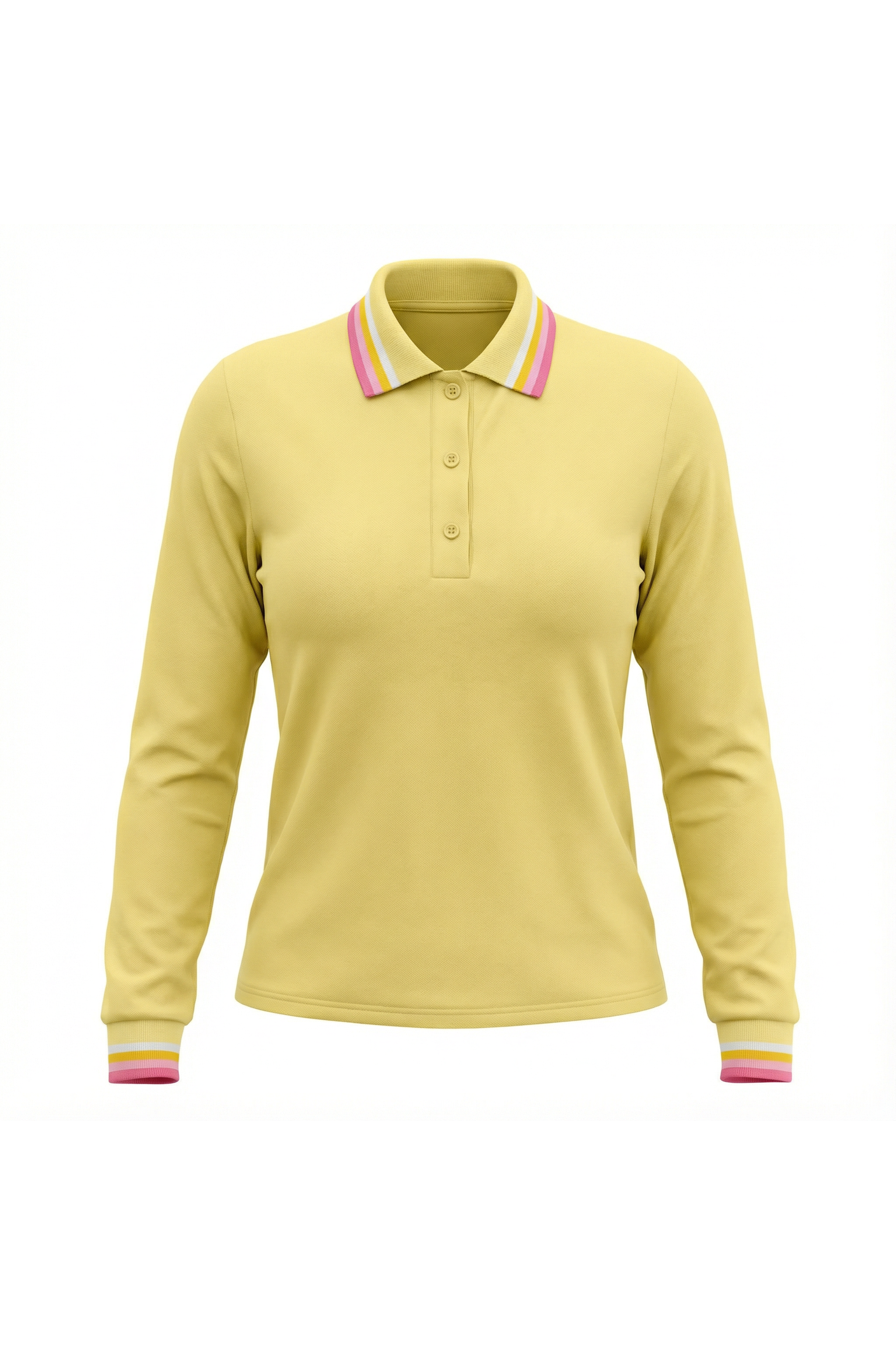 Ladies Striped Collar Tee