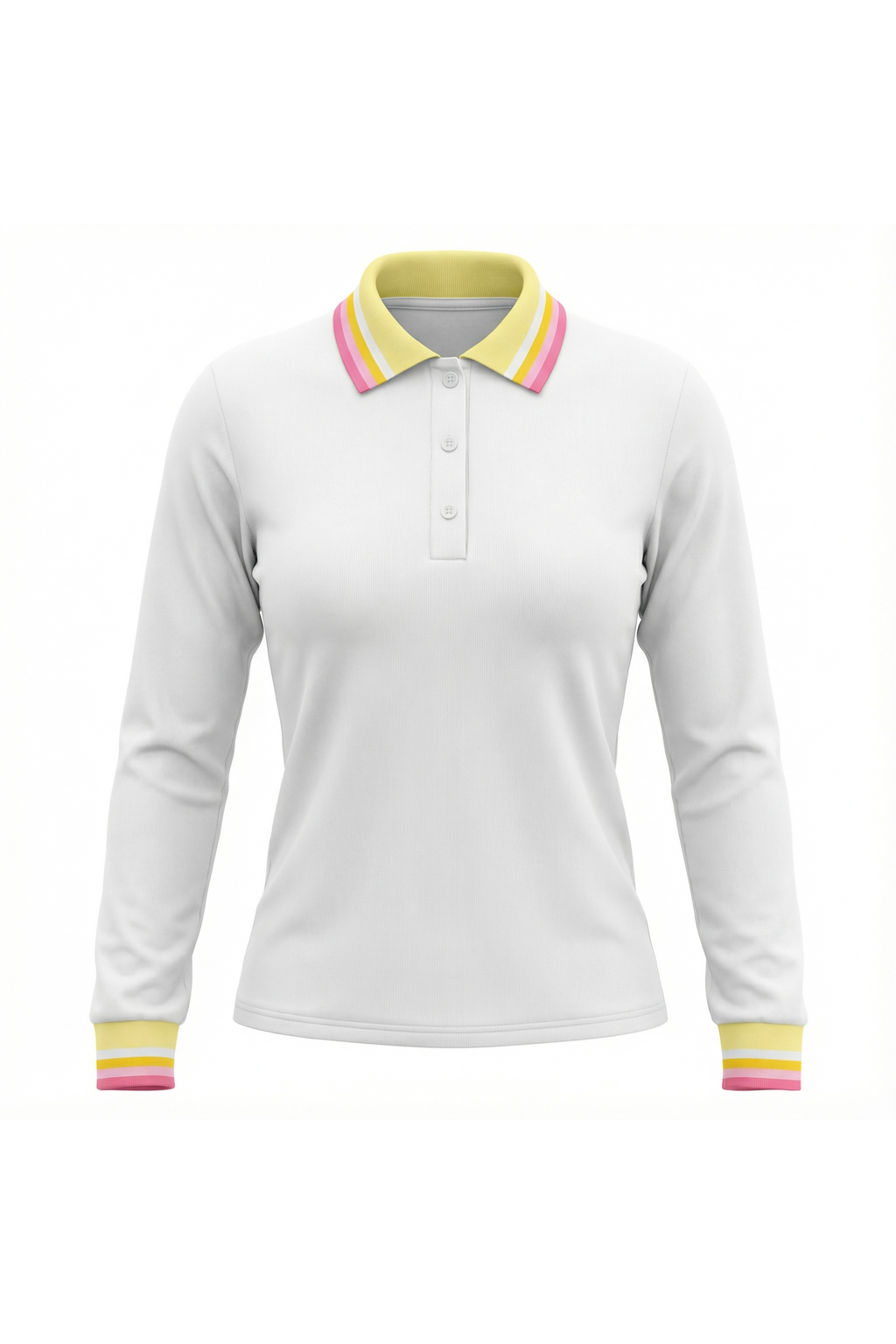 Ladies Striped Collar Tee