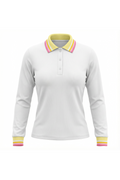 Ladies Striped Collar Tee