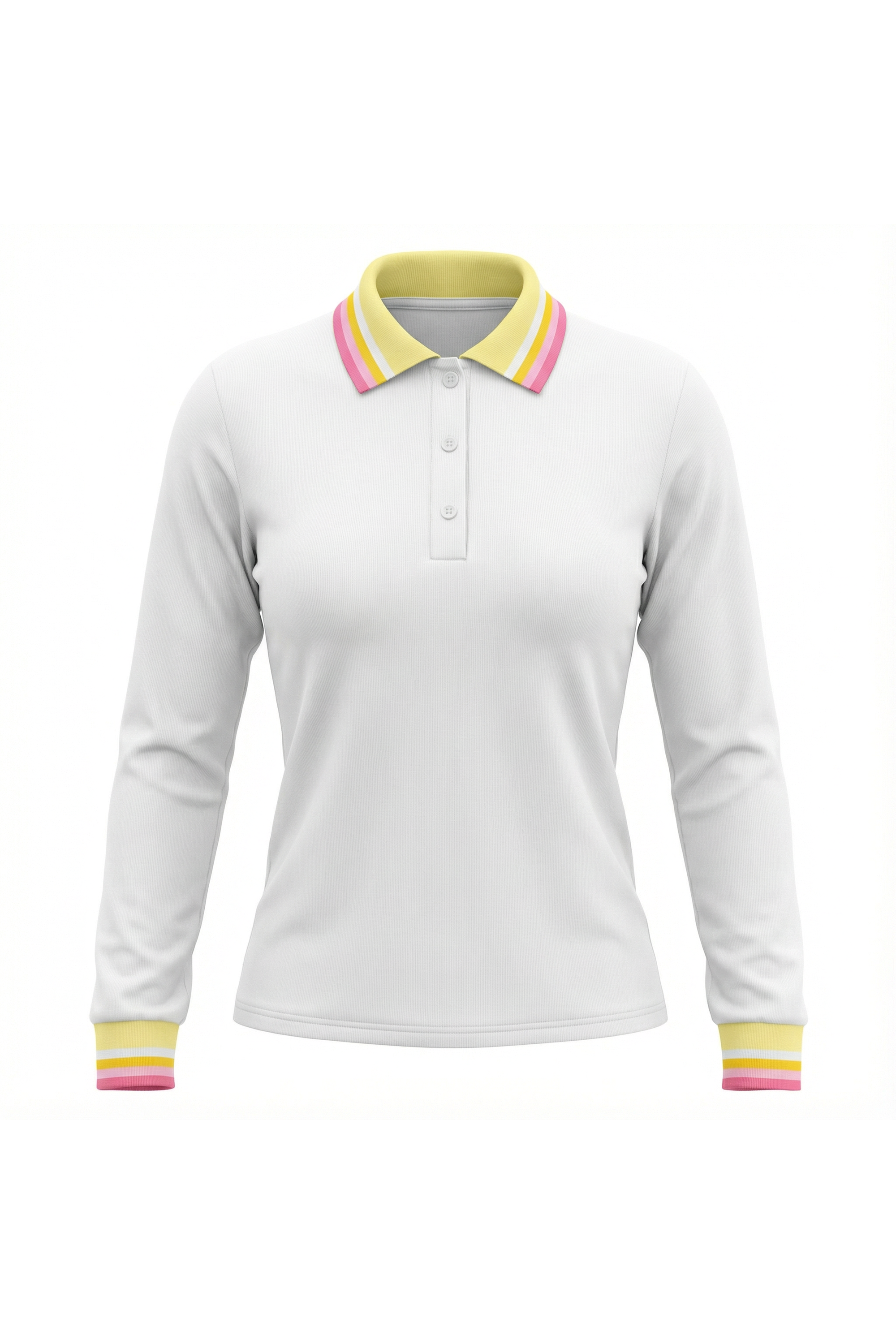 Ladies Striped Collar Tee