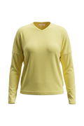 Ladies Ribbed V Neck Drop Shoulder Tee