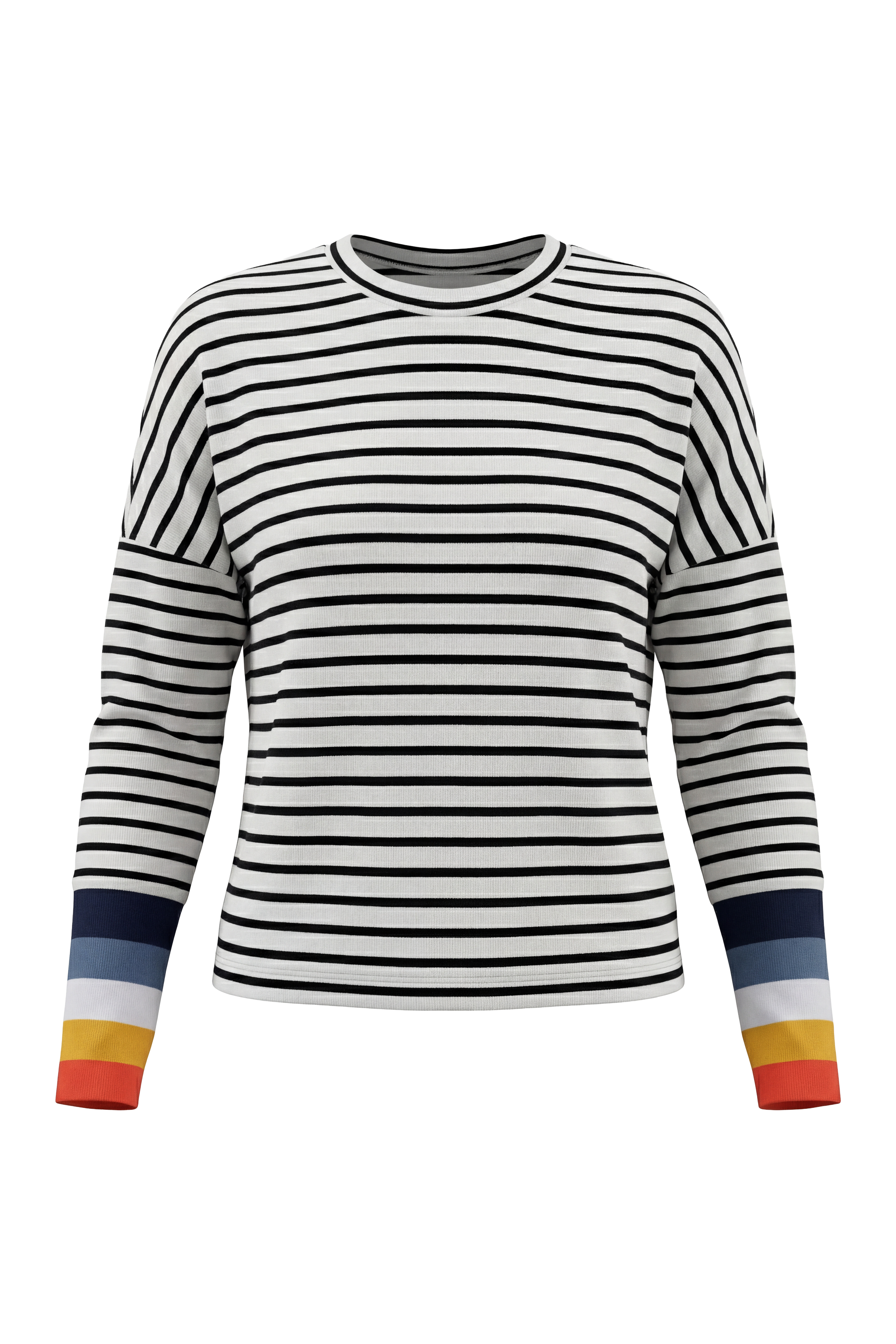 Ladies Color Blocked Cuff Tee