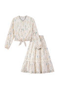 Teen Wrap Shirt With Skirt In Woven Fabric
