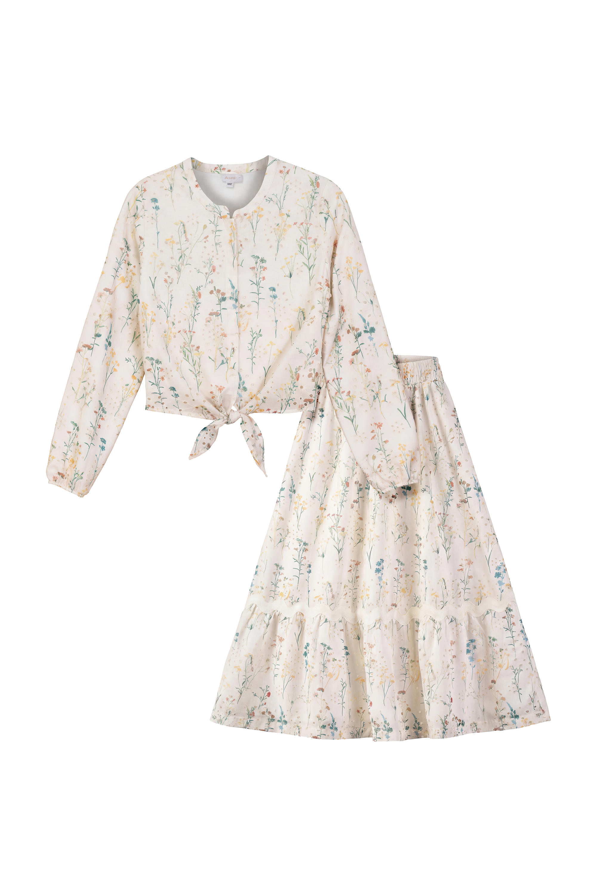 Teen Wrap Shirt With Skirt In Woven Fabric