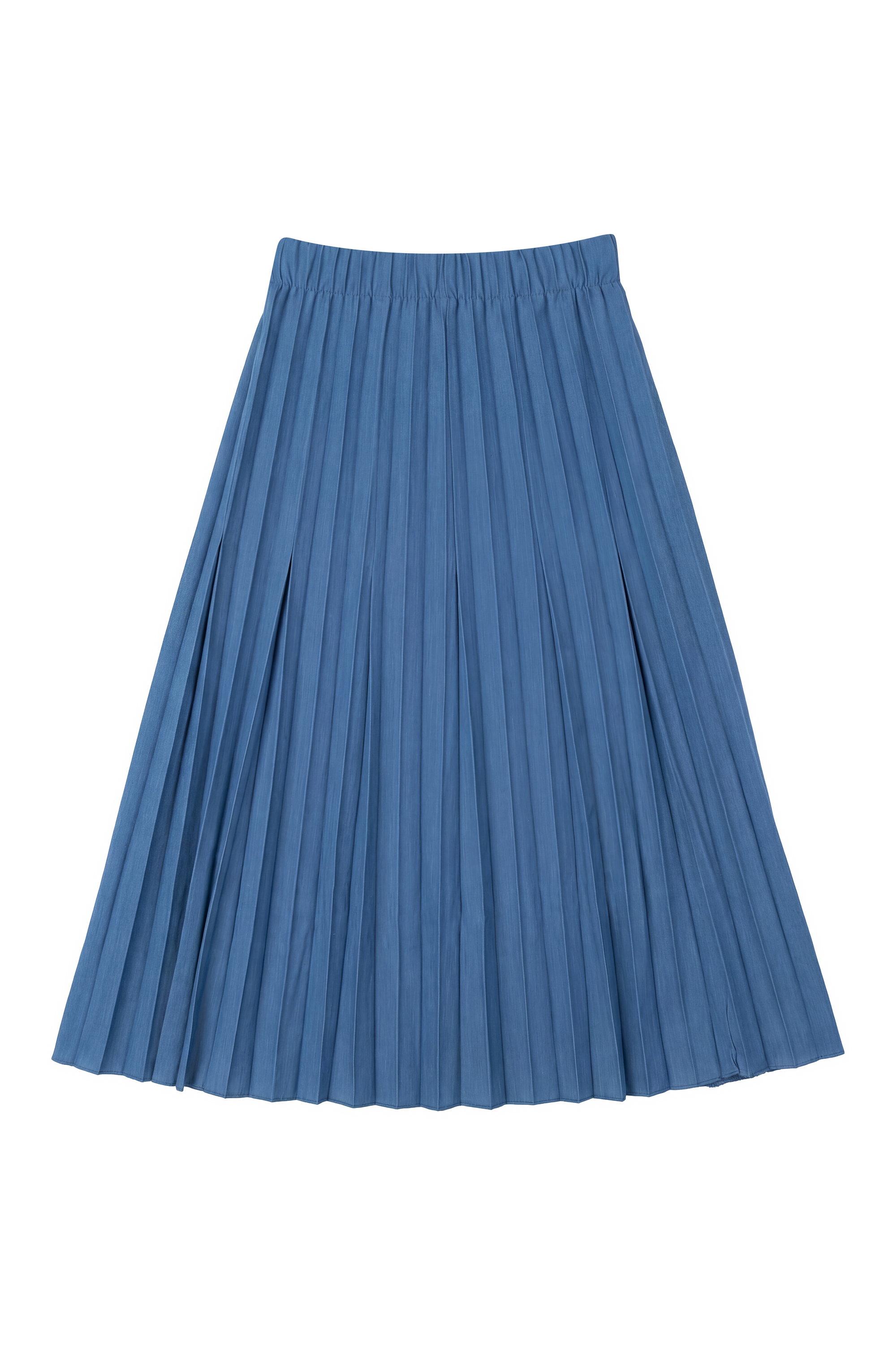 Teen Denim Midi Length Crinkle Pleating Skirt