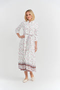 Teen Boarder Print Dress With Collar
