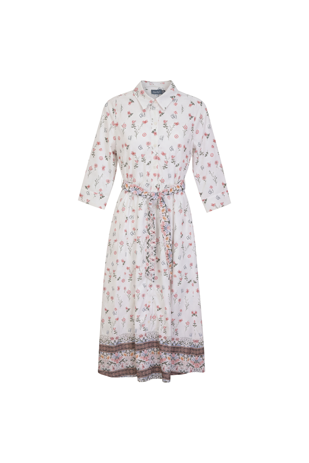 Teen Boarder Print Dress With Collar