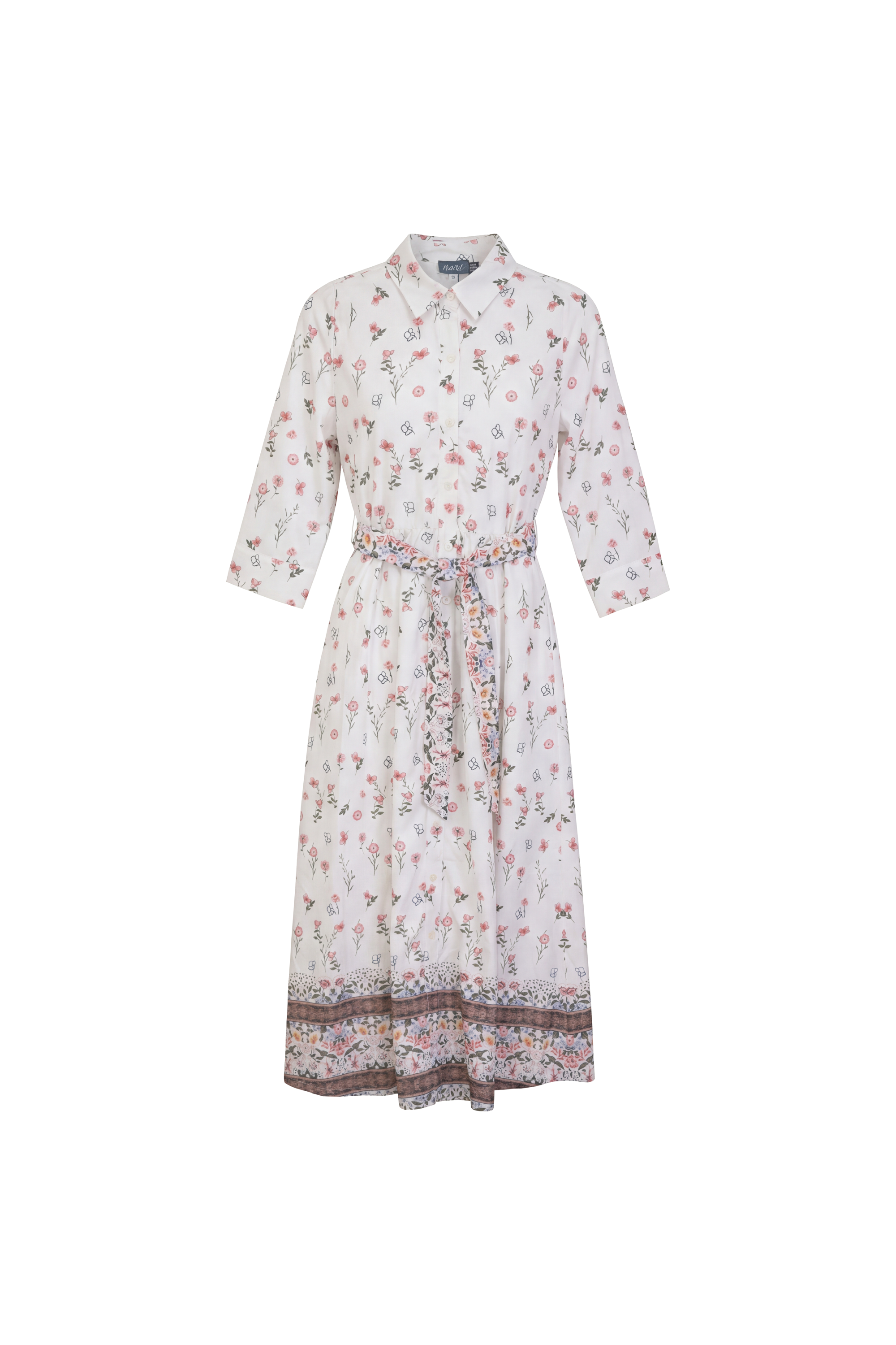 Teen Boarder Print Dress With Collar