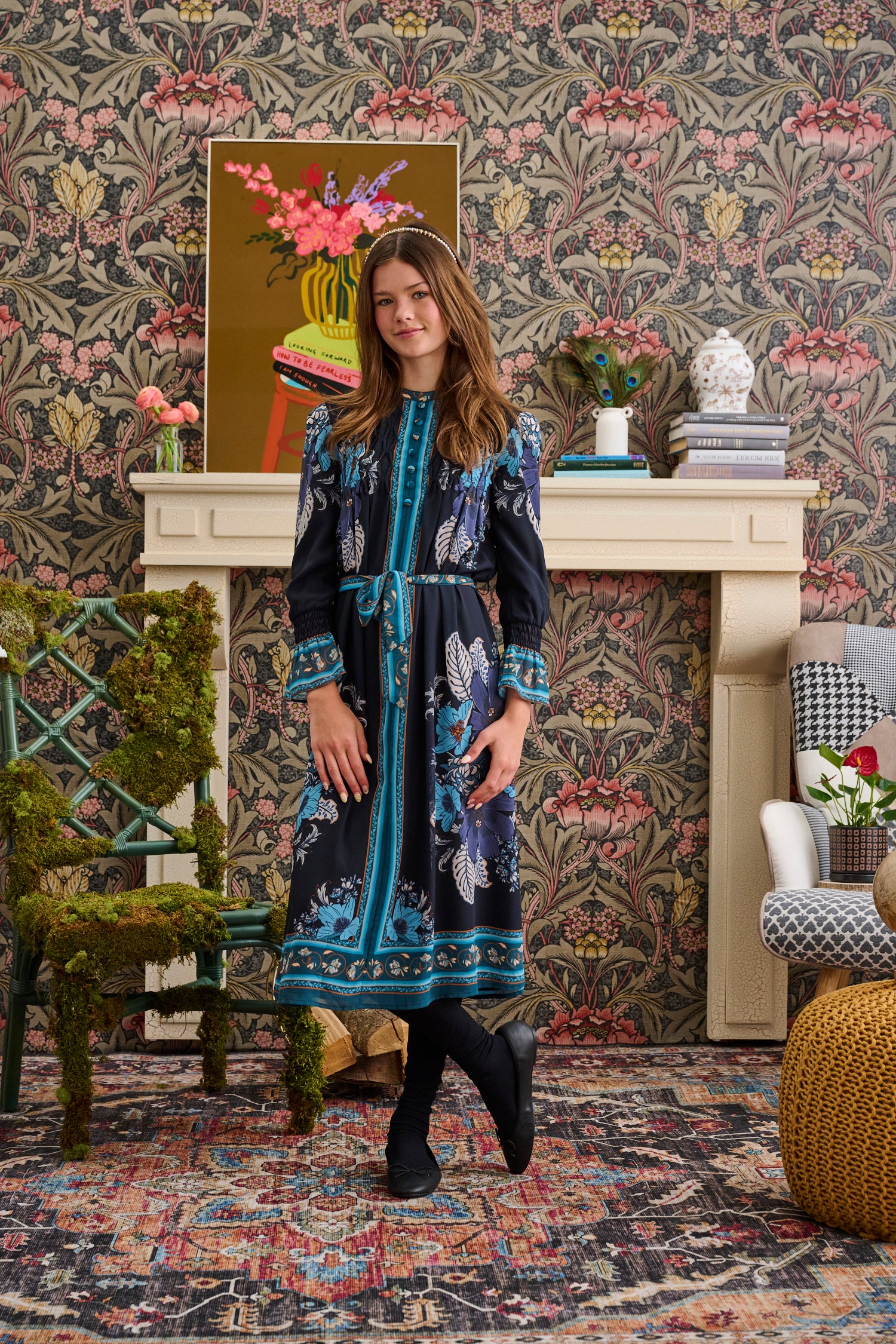 CHIFFON WITH FLORAL PRINT DRESS