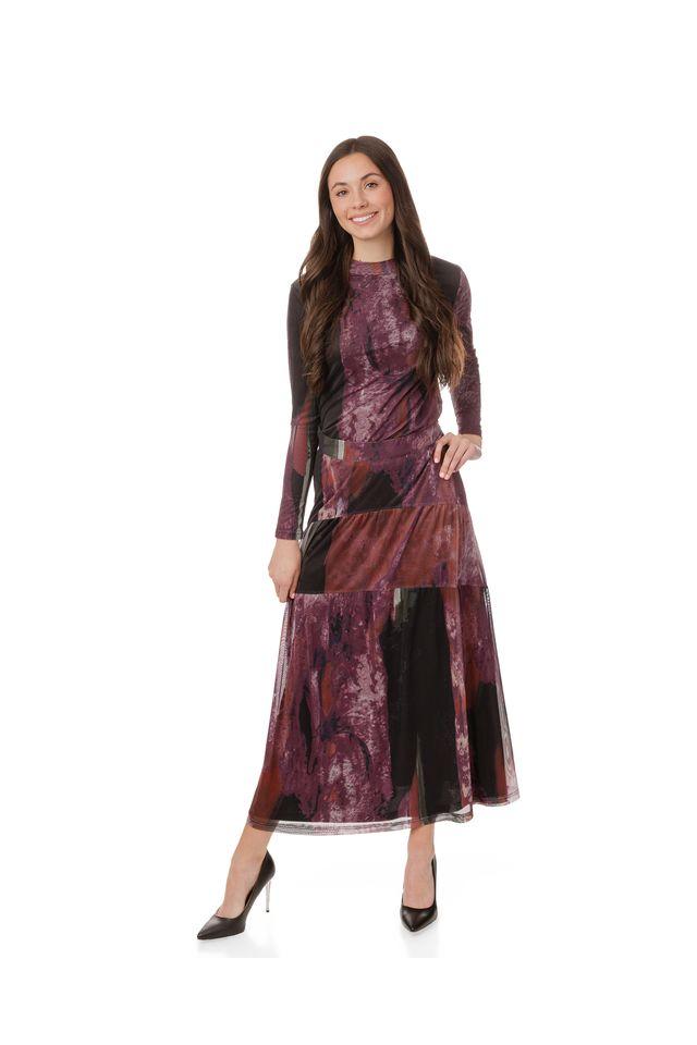 MATCHING MULTICOLOR TIERED MESH SKIRT
